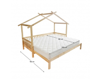 Montessori posteľ s prístelkou Kesio 90x200 cm - prírodná