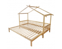 Montessori posteľ s prístelkou Kesio 90x200 cm - prírodná