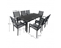 Záhradný set Kesios - sivá / čierna