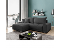 Rohová sedačka s rozkladom a úložným priestorom Kevan L/P - tmavosivá