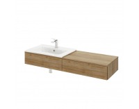 Kúpeľňová skrinka pod umývadlo Kiara US L - dub riviera / biely lesk