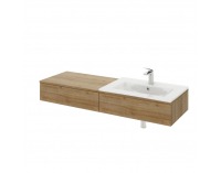 Kúpeľňová skrinka pod umývadlo Kiara US P - dub riviera / biely lesk