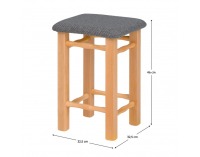 Taburetka (2 ks) Kimi - jelša / sivá