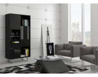 Regál King KIN-06 - čierna / čierny lesk