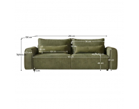 Rozkladacia pohovka s úložným priestorom Kiro Big Sofa - zelená