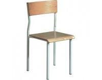 Kovová stolička z uzavretého štvorcového profilu KJ-01 - svetlosivá / buk