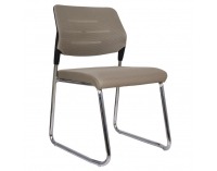 Konferenčná stolička Kledi - svetlohnedá / chróm