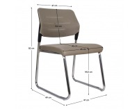 Konferenčná stolička Kledi - svetlohnedá / chróm