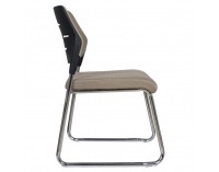 Konferenčná stolička Kledi - svetlohnedá / chróm