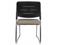 Konferenčná stolička Kledi - svetlohnedá / chróm