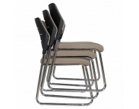 Konferenčná stolička Kledi - svetlohnedá / chróm