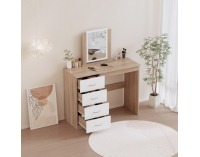 Toaletný stolík Klevis - dub sonoma / biela