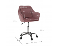 Kancelárske kreslo Klian - ružová (Velvet) / chróm