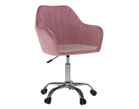 Kancelárske kreslo Klian - ružová (Velvet) / chróm
