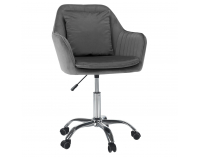 Kancelárske kreslo Klian - sivá (Velvet) / chróm