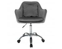 Kancelárske kreslo Klian - sivá (Velvet) / chróm