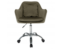 Kancelárske kreslo Klian - sivohnedá taupe (Velvet) / chróm