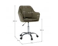 Kancelárske kreslo Klian - sivohnedá taupe (Velvet) / chróm