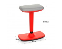 Barová stolička Kloky - sivá / červená