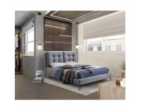 Čalúnená manželská posteľ s roštom Kolia 160 160x200 cm - sivá