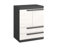 Komoda Beverly 80 - sivý grafit / sosna andersen