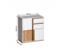 Komoda Knox E7 - biela / orech select