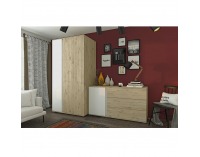 Komoda Leira 1D3S - dub wellington / biela