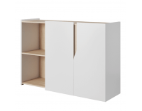 Komoda Luis 138 - biely mat / dub jantár