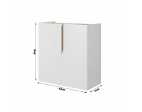 Komoda Luis 92 - biely mat / dub jantár