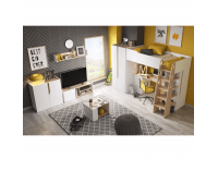 Komoda Luis 92 - biely mat / dub jantár