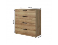 Komoda Manno 4S - dub riviera zlatý / grafit