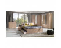 Posteľový rám Mexim 160 - dub sonoma / tmavosivá