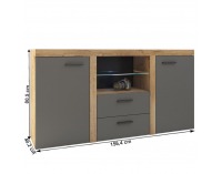 Komoda Nesebar XL - dub lefkas / grafit