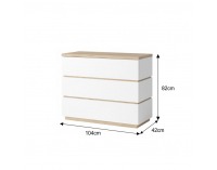 Komoda Pietro - biela / dub divoký