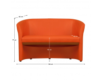 Konferenčné dvojkreslo Cuba - oranžová ekokoža