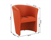 Konferenčné kreslo Cuba - oranžová ekokoža