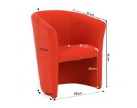 Konferenčné kreslo Cuba - oranžová látka