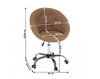 Otočné kreslo na kolieskach Konor - svetlohnedá
