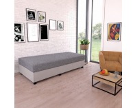 Jednolôžková posteľ (váľanda) s úložným priestorom Konri - kašmír / sivá