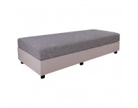 Jednolôžková posteľ (váľanda) s úložným priestorom Konri - kašmír / sivá