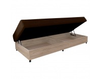 Jednolôžková posteľ (váľanda) s úložným priestorom Konri - dub sonoma / hnedá