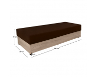 Jednolôžková posteľ (váľanda) s úložným priestorom Konri - dub sonoma / hnedá