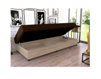 Jednolôžková posteľ (váľanda) s úložným priestorom Konri - dub sonoma / hnedá