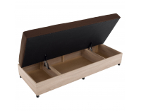 Jednolôžková posteľ (váľanda) s úložným priestorom Konri - dub sonoma / hnedá