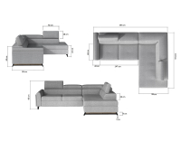 Rohová sedačka s rozkladom a úložným priestorom Korense L - čierna (Velvet Mat 99)