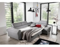 Rohová sedačka s rozkladom a úložným priestorom Korense P - biela