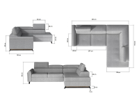Rohová sedačka s rozkladom a úložným priestorom Korense P - sivá (Sawana 05)