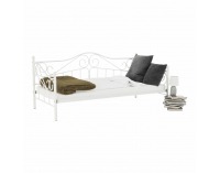Kovová jednolôžková posteľ s roštom Daina 90x200 cm - biela