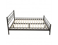 Kovová jednolôžková posteľ s roštom Tajgi 90x200 cm - čierna