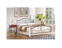 Kovová jednolôžková posteľ s roštom Violetta 120 - biela / čierna